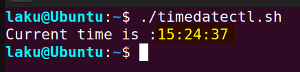Printing current time using timedatectl command