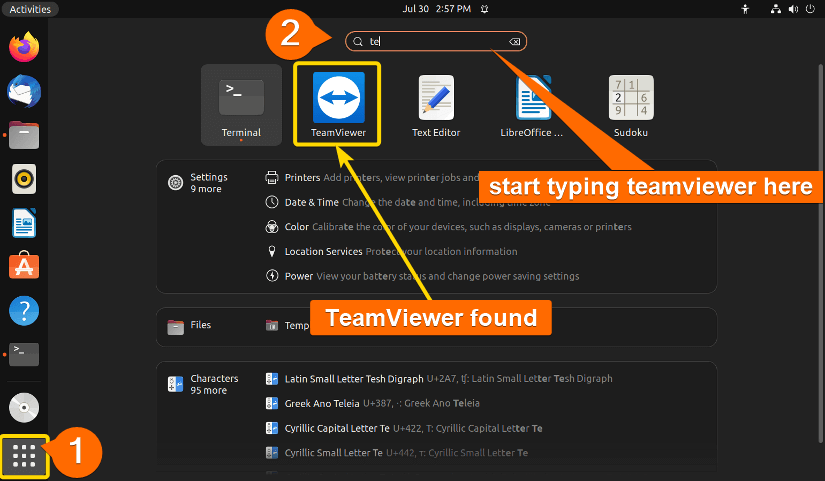 Search TeamViewer in show application.