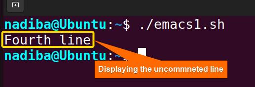 Displaying the uncommented line using Emacs editor