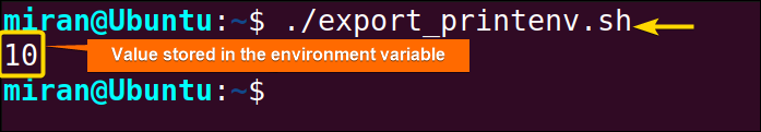 Export Variable and Print the Value Using the printenv Command