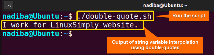 Output of interpolation using double-quotes