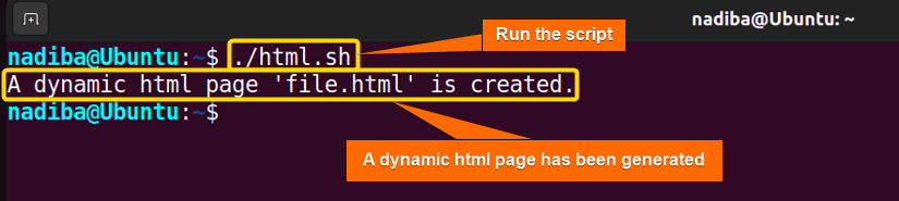A dynamic html page generation using HereDoc variable