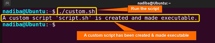 Created a custom script and made it executable