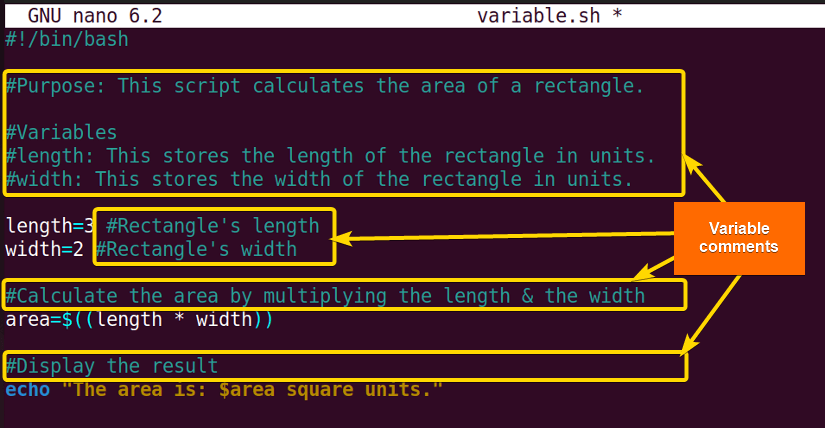 Writing variable comments