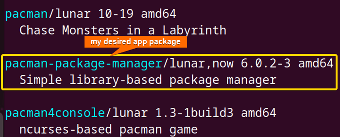 found pacman package manager