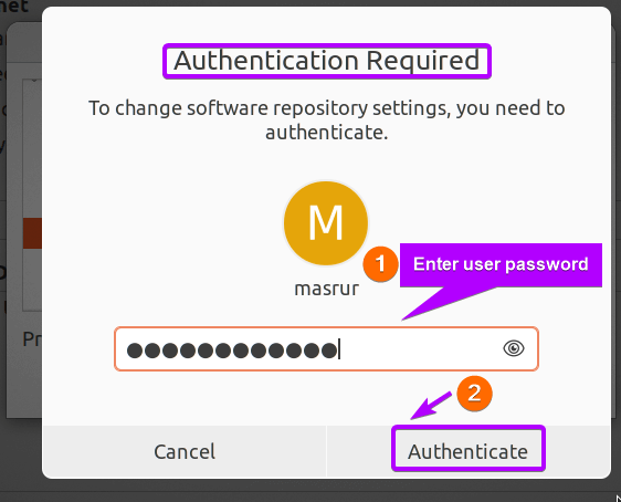 entering password to authenticate mirror replacement