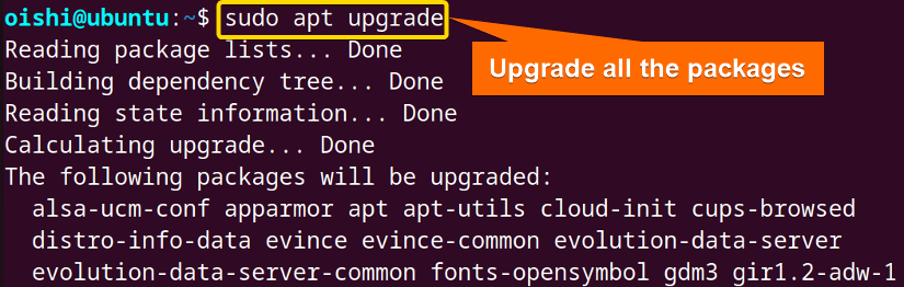 Upgrade all packages