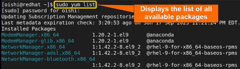 How To Use Yum Package Manager In Rhel A Total Guide Linuxsimply