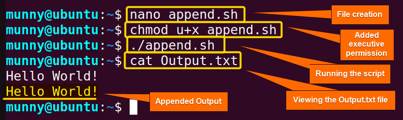 appending output to a file