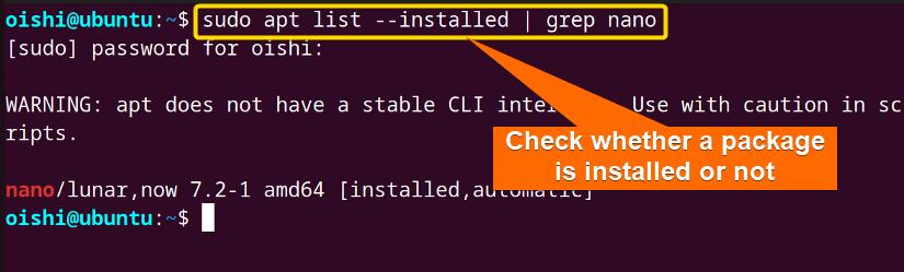 Checking a package whether it is installed or not