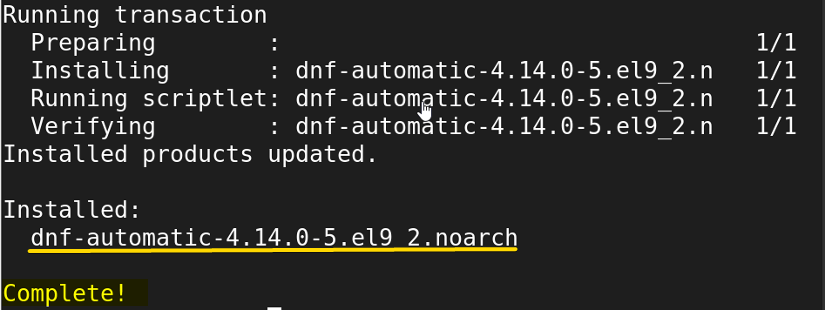 Shows the installed version of dnf-automatic. 