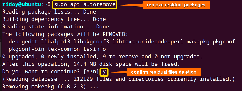 remove all residual unused dependencies from your system