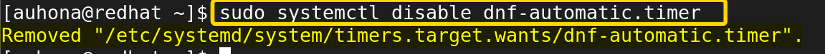 Disables the automatic update schedules using the command. 
