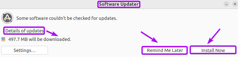 select install now to update ubuntu repository list