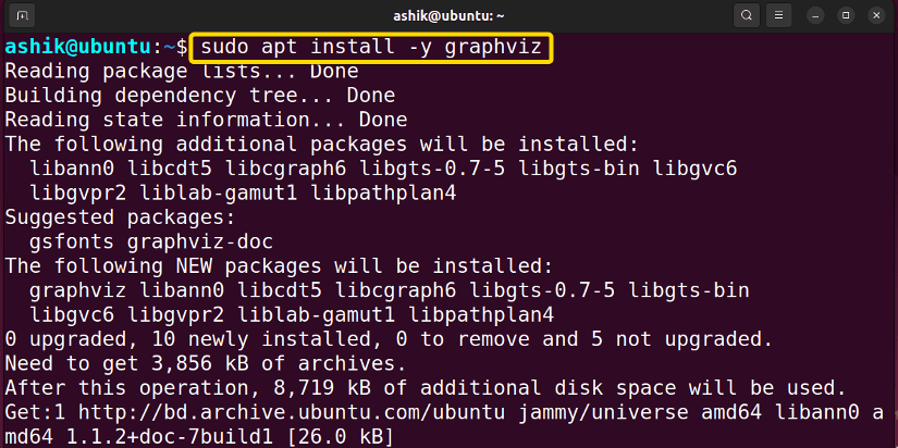 apt installing graphviz in ubuntu