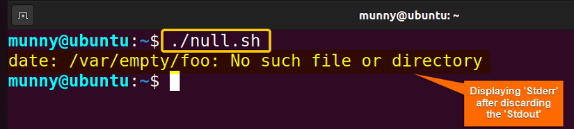 Discarding stdout & displaying stderr in bash