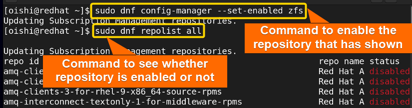 Enable a repository with dnf