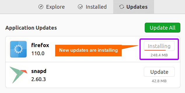 installing the new updates to upgrade the package in Linux