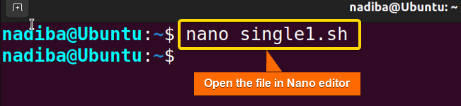Opening file in Nano editor