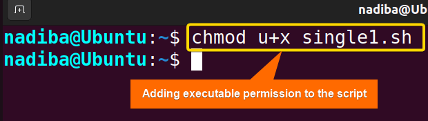 Adding executable permission to the script