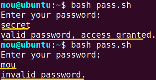 checking if a password is correct
