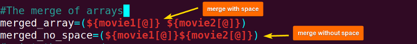merging two arrays with and without spacing code