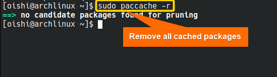 Remove all package cache with pacman