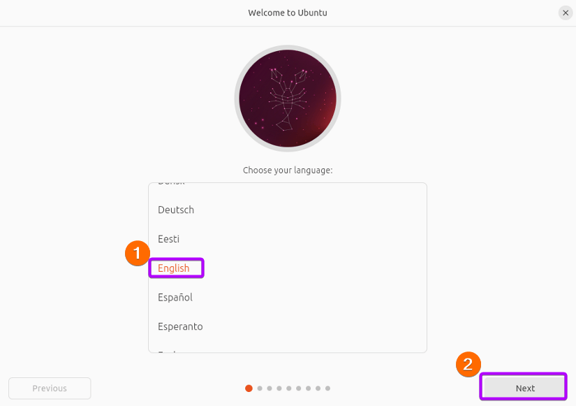 Select Ubuntu Language