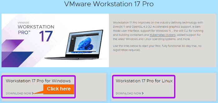 Downloads VMware Workstation Pro software.