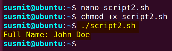 I have developed a bash script which has concatenated two names and printed it on the terminal.