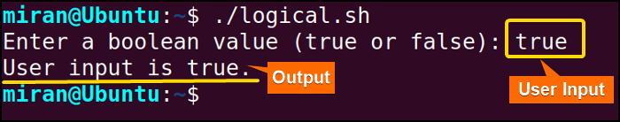 Check the True Value Using Logical Unary Operator