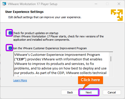 Check the two square boxes to improve your user experience.