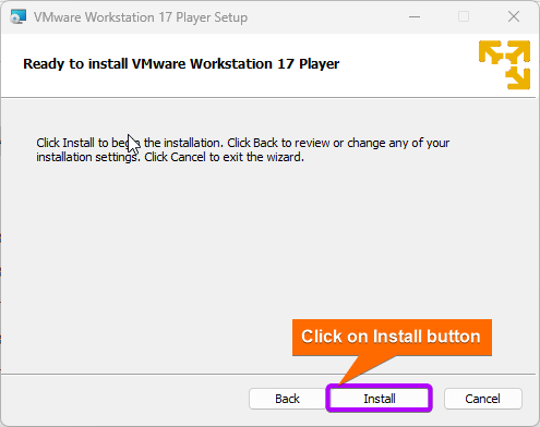 This wizard shows the installation status while installation going on.