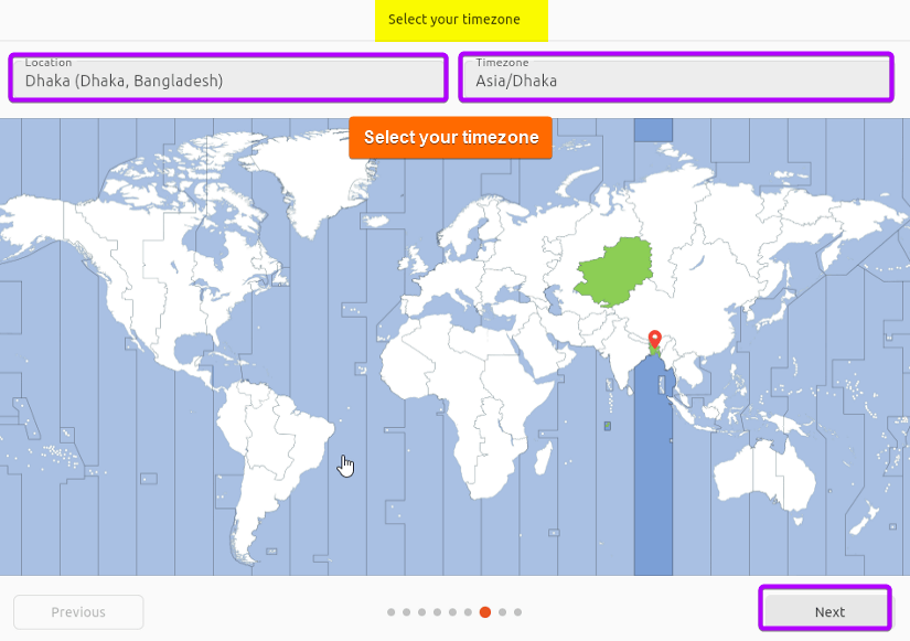 Choose your timezone