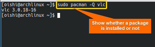 Show whether a package is install or not