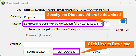 Starts downloading in IDM downloader.