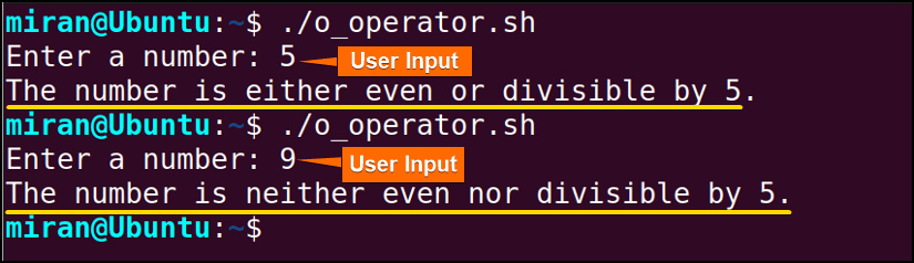 Check Condition Using “-o” Operator