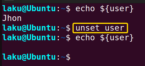 Unsetting a parameter in Bash