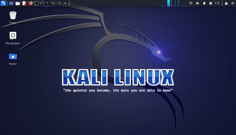 kali linux desktop page
