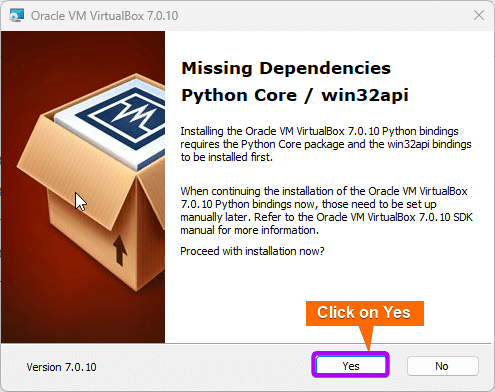 To install missing dependencies , click on Yes
