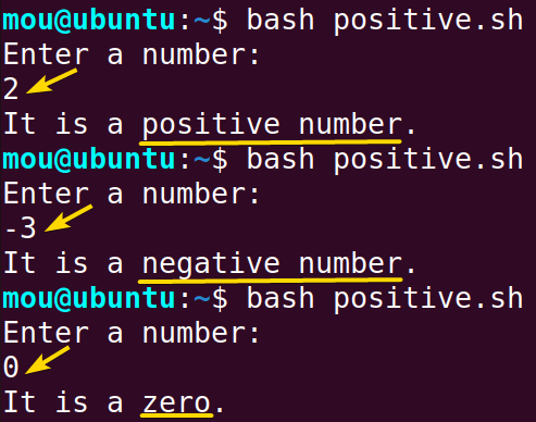 checking if a number is positive, negative or zero