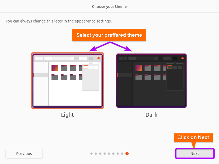Select your preferred theme