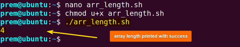 printing the bash array length