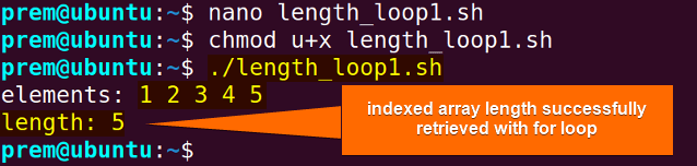 getting array length using for loop