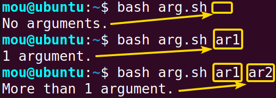checking the number of arguments in bash