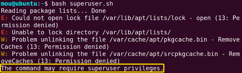 checking if command requires sudo privileges
