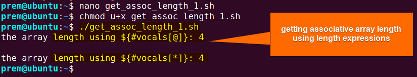 getting associative array length with length expressions