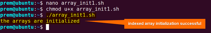 array declaration in bash with initialization.