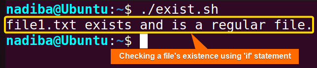 Checking a file's existence using 'if' statement