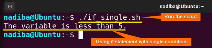 Using if statement with single condition